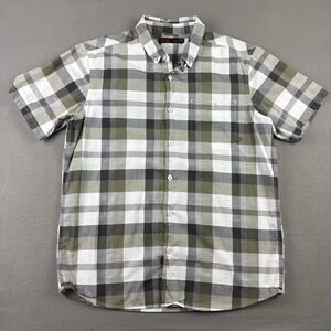 Mountain Hardware Shirt‎ Mens Large Green  Button Up Short Sleeve Plaid